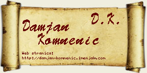Damjan Komnenić vizit kartica